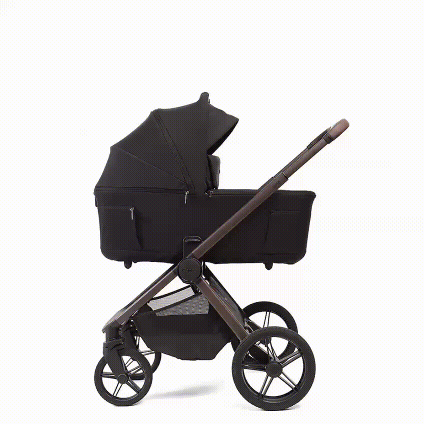 Коляска детская Peppy Soho 2 в 1 Black (черный), рама шоколад